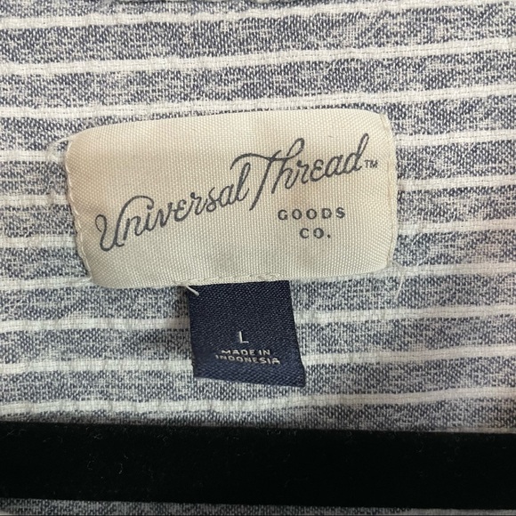 Universal Thread Blue and White Striped Blouse - Picture 3 of 3